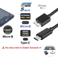USB 3.0 External Hard Disk Cable (Micro-B to Type-C, Micro-B to USB-C Cable, Type-C to Micro-B, Type