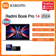 Redmi Book Pro 14 2025 Komputer riba Intel Ultra5 125j 7 155j Ram 32gb Ssd 1tb 14inci 2.8k 120hz Not