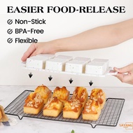 8-Cavity Silicone Muffin Pan - Non-Stick Rectangular Loaf Pan