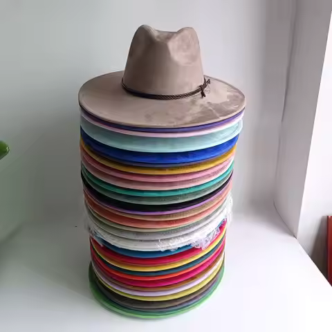 9.5cm Wide Brim Vegan Suede Hat Fedora Hat Men's and Women's Autumn and Winter Felt fedora Hat hat b