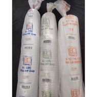 EC A22C / E22C  PP Cup / Flat Lid - Disposable Plastic Cup - Cawan Plastik (22oz)