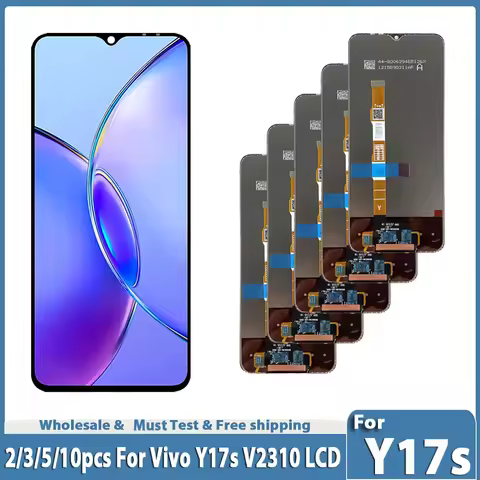 2/3/5/10pcs AMOLED High Quality For Vivo Y17s LCD Display Touch Screen Digitizer Assembly Parts For 