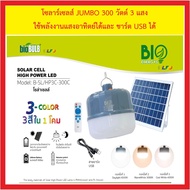 BIO ENERGY JUMBO 300W High Power LED Solar Light 3-Color Switch USB Charge - Green
