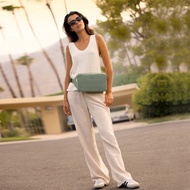 美國 TRAVELON | Roam 3層防盜斜背腰包(抹茶拿鐵) | RFID 貼身包