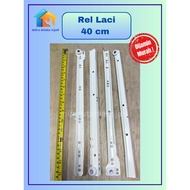 40 CM DRAWER RAIL WHEELS DRAWER RAIL PER PAIR WHITE