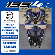 YAMAHA LC-135 LC135 V4-V7 GP Edition (73) Black Sticker Tanam RAPIDO Stripe Tanam Coverset
