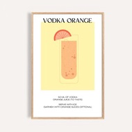 伏特加柳橙 Vodka Orange / 調酒藝術掛畫 酒吧海報 餐酒館裝飾畫