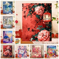 Hy-frame-32*40/40*50cm/50-60cm- Color by number painting COLORFUL LANDSCAPE frame, brush, paint