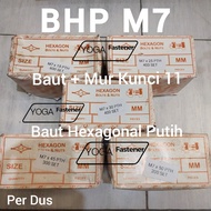 1 Box BHP BMP M7x15, M7x20, M7x25, M7x30, M7x35, M7x40, M7x45, M7x50 White key 11 Hexagonal bolts an