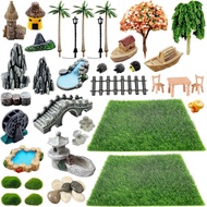 Woohome 42 PCS Aksesori Taman Mini Kit Taman Peri Mikro Landskap Aksesori Taman Mini Zen untuk Proje