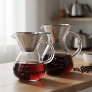 Glass Coffee Maker Drip Pot Cold Brew Filter Cup Pour Over Borosilicate Manual Brew Home Cafe