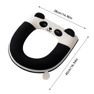 Washable Toilet Mat Panda Design Bathroom Mat Soft Velvet Panda Toilet Seat Cover with Handle Cute C