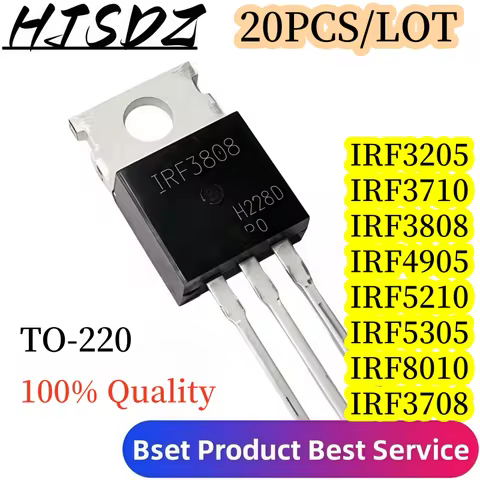 20PCS/LOT IRF3205PBF IRF3205 TO-220 MOSFET IRF3710 IRF3808 IRF4905 IRF5210 IRF5305 IRF8010 IRF3710PB