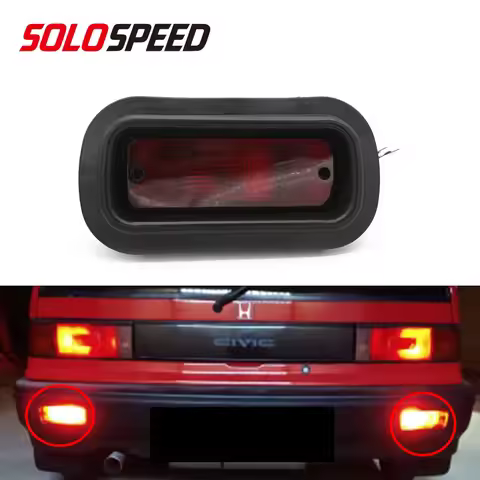 Universal Fog Lighf Red Lens Rear Bumper Pilot Light Brake Lights For Honda Civic DEL SOL CRX EF SI 
