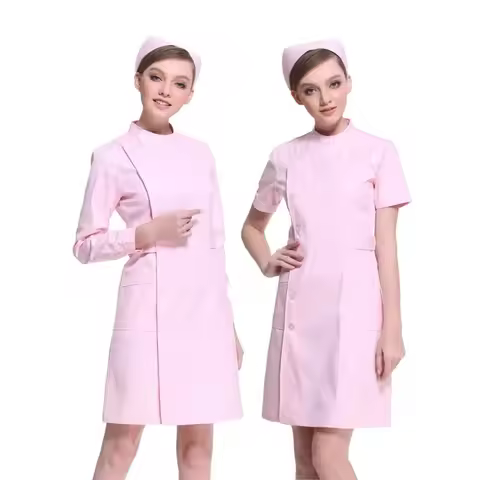 Doctors and Nurses Wear Long-sleeved Short-sleeved Waist Slim Standing Collar White Coat Doctor Nurs