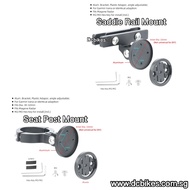 Rear Seat Post Saddle Rail Light LED Lamp Stand Bracket Mount For Garmin Varia Radar Rearview RTL510