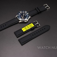 สายนาฬิกาซิลิโคน คุณภาพสูงจาก Silitec Csw-24127  เย็บด้ายรอบสี Black  แข็งแรง ทนทาน ยืดยุ่นสูง Tudor Mido Rado Tissot Seiko