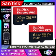 SanDisk Extreme PRO microSD Card Full 4K V30 U3 UHS-I C10 170MB/s Read Speed 90MB/s Write Speed 32GB 64GB QXCG QXCY  12BUY