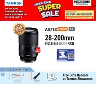 Tamron 28-200mm F2.8-5.6 Di III RXD Lens [A071S] for Sony E | Tamron Singapore Warranty