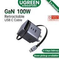[SG Stock] UGREEN Nexode Pro 100W GaN Charger with Retractable USB C Cable 4-in-1 Fast Charging for 