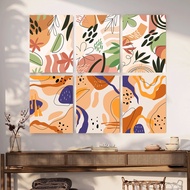 【Set of 6 】Abstract Wall Art / Paint by Numbers / Boho Botanical Wall Decor / Botanical Decoration P