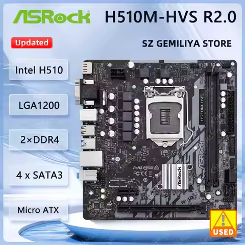ASRock H510M-HVS Motherboard Intel H510 LGA 1200 DDR4 support i7-11700 i3-10305 i5-10400 i9-10900 cp