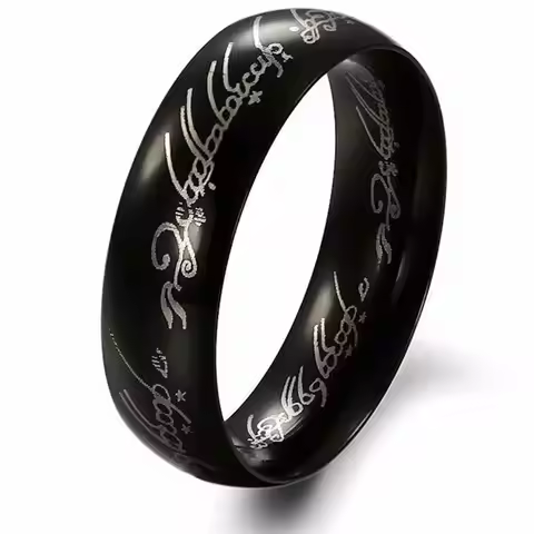Midi Ring Tungsten One Ring of Power Black Ring Lovers Women and Men Fashion Jewelry Wholesale Free 