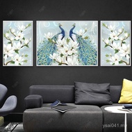 New Style Living Room European Style 5d Full Cross Stitch Triple Simple Peacock 2019 Blossoms Rich M