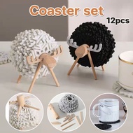 [12PCS] Coaster set Cute Cup Coaster Set Non-Slip Snowflake Cup Coaster Set