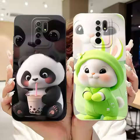 For Xiaomi Redmi 9 Case Lovely Panda Rabbit Cartoon Soft Liquid Silicone Shockproof Cover For Xiaomi