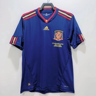 Retro Jersey Spain 2010 World Cup Away Sports Football Uniform