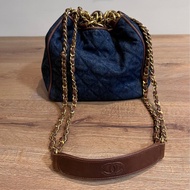 chanel 香奈兒 Vintage denim 丹寧 牛仔 水桶包 斜背包 肩背包 牛仔包 手提包 側背包