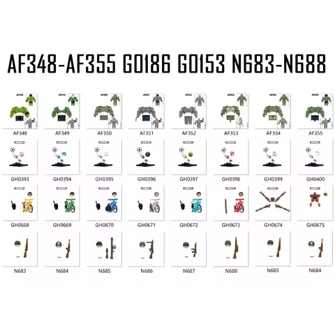 G0153 Block Set DIY Small Figurines & Mini Sculptures – Kids/Teens Toys Christmas Gift (F033-F048, G