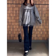 Japan GRL Soft Knitted Gauze Stitching Heart Yarn Sweater