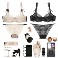 Floral Embroidery See Through Bras Women's Underwear Sets Fashion Sexy Lingerie Underwire Ultra Thin
