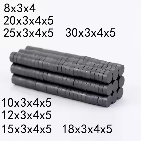8x3 12x3 15x5 18x5 20x5 25x3 25x5 30x3 30x5 Black Small Round Magnet Fridge Ferrite Magnet Permanent