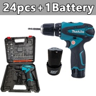 Makita Original Cordless Drill 2 Speed Drill Battery Full Set with 24 Accessories impact drill hammer drill Full Set 电钻