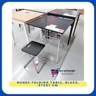 BestSupplies Authentic GUNDE Folding table, black, 67x67 cm
