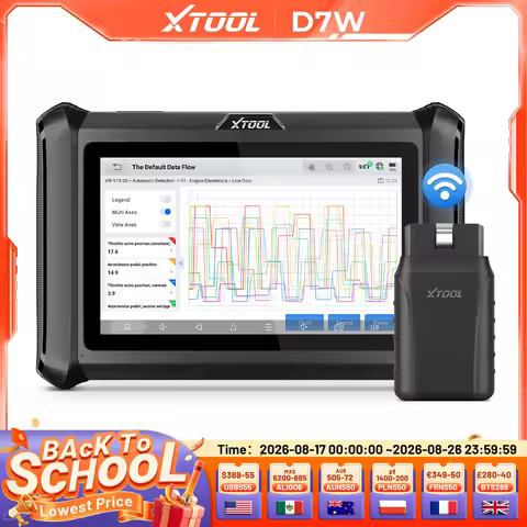 XTOOL D7W V2.0 Bluetooth Auto Scanner All System Diagnostic Tool ECU Coding Bidirectional Key Progra