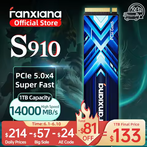 Fanxiang S910 Max/Pro M.2 SSD 14000MB/s 1TB 2TB 4TB PCIe 5.0 M.2 NVMe 2.0 With Dram Cache Internal S