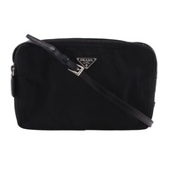 二手 Prada 尼龍皮夾單肩包，黑色，斜背包，拉鍊，女士