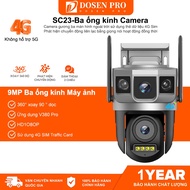 Dosen pro Camera 4G 3 Eyes Surveillance SC23 Wireless Outdoor Surveillance Wifi Ip66 Smart Waterproo