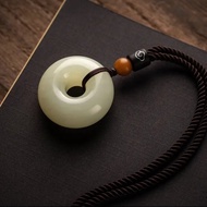 原創和田白玉平安扣玉墜