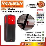 RAVEMEN NT201 Radar Smart Rear Light Bicycle Sensor Blinker Varia 80 Lumens Garmin Magene Wahoo Bryt