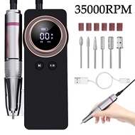 35000RPM Nail Drill Machine Electric Portable Nail File Rechargeable Nail Sander for Gel Nails Polishing For Home Manicure Salon