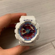 Baby G BA-112白色錶帶紫色面