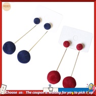 【W3SG】2 Pair Fashion Ball Drop Earrings for Women Korean Personality Round Long Tassel Earrings Stat