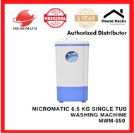 COD Micromatic MWM-650 6.5 Kg Single Tub Washing Machine (House Hacks)