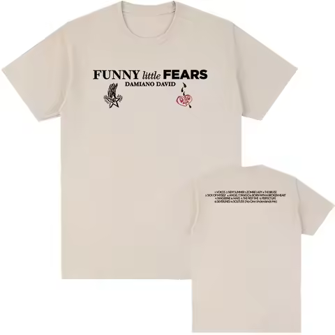 FUNNY Little FEARS Album 2025 T-shirt Singer DAMIANO DAVID Printing Tshirts Cotton Soft Round Neck T