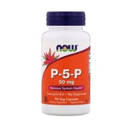 Daigou-NOW Foods P-5-P Coenzyme B6 Magnesium Glycine Vegetable Capsules 50mg, 90